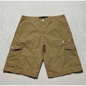 Guess Mens Cargo Shorts Khaki Tan Cotton Utility Multi Pocket Size 32
